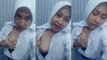 ABG SMA Berhijab Nekat Pamer Nenen Viral